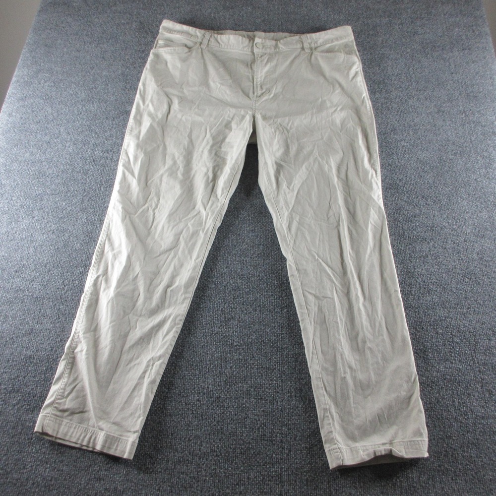 Adidas Pants Mens 40x29 Beige Cotton Blend Chino Straight Casual Flat Front
